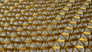 Physische Darstellung von gewelltem Metalldrahtgeflecht.