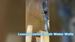 Dynamic Cascading Water Wall Sculpture Decorative Wire Mesh Waterscape Artwork