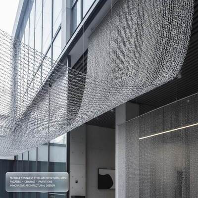 Flexibles Edelstahl-Architektur-Gewebe, ideal für Fassaden, Decken, Trennwände und innovative architektonische Designlösungen