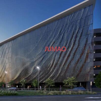 Kinetische Windfassade, Metallarchitektur, Mesh-Windbewegung, Vorhangfassade